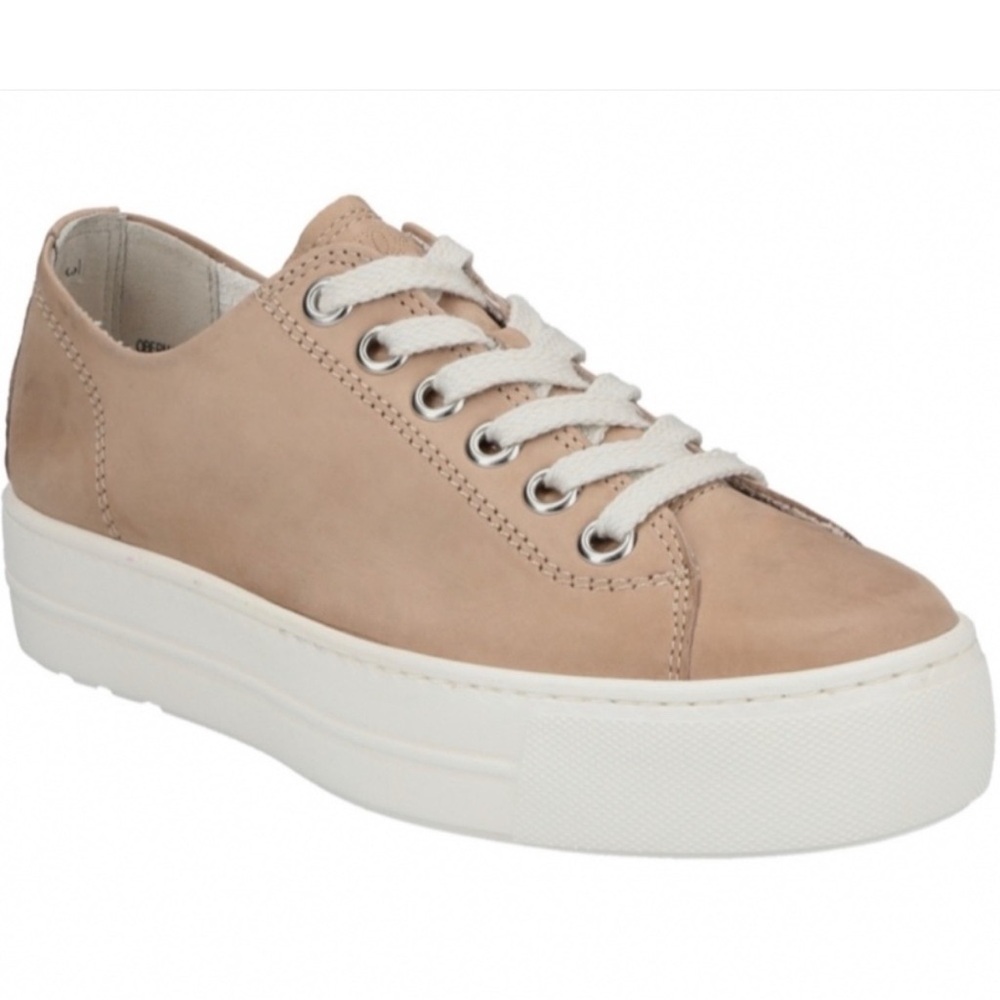 Sneakers 
Tan Nubuk Leather
In Box, Never Worn